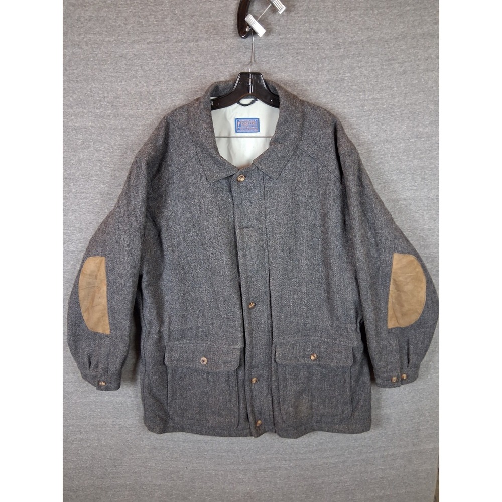 Pendlton Mens Jacket XL Gray Wool Field Jacket Chore Barn Vintage Thinsulate
